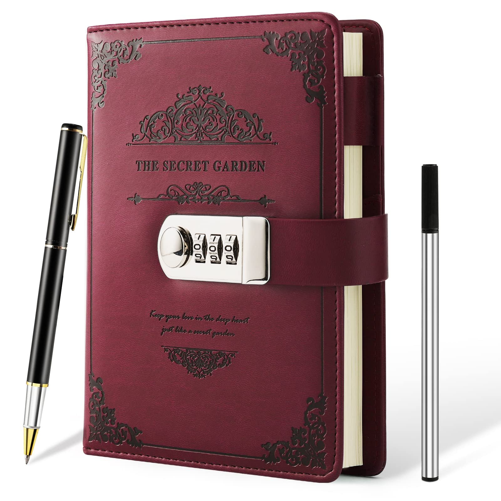 Customized Photo Printed Brown Diary with Pen Holder